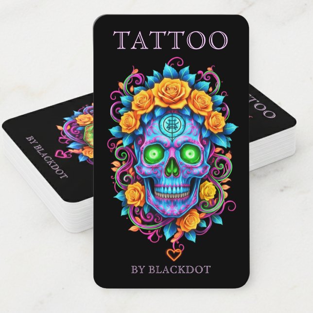 Professionell tatuerare Tatoveringsstudio Blommig  Visitkort (Skapare uppladdad)