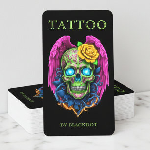 Professionell tatueringsartist Tatueringsstudio Qr Visitkort