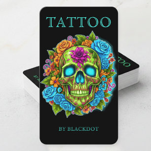 Professionell tatueringskonstnär Tatueringsbutik T Visitkort