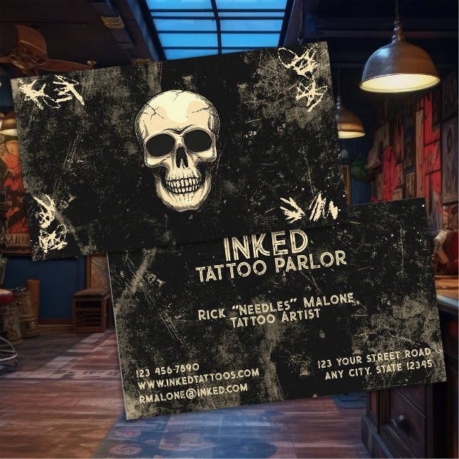 Professionell tatueringskonstnär visitkort (Skapare uppladdad)