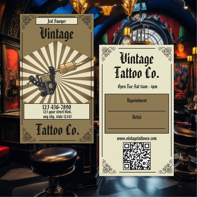 Professionell tatueringskonstnär visitkort (Skapare uppladdad)