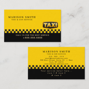 Professionell taxitjänst  visitkort