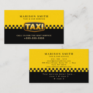 Professionell Taxitjänst Visitkort