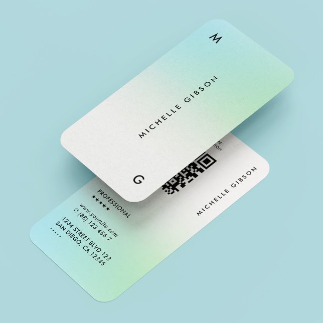 Professionell Teal Ombre Minimal Simal Enkel Visitkort (Professional Teal Ombre Minimal Simple Business Card
)