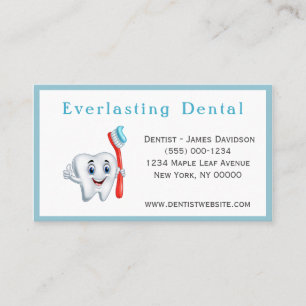 Professionell Tecknad Tooth Dentist Visitkort