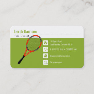 Professionell Tennis Coach Huvudsport Visitkort