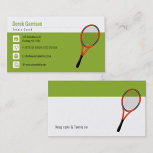 Professionell Tennis Coach Huvudsport Visitkort