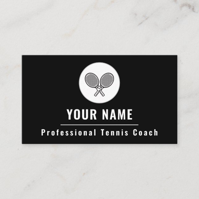 Professionell Tennis Coach Instructor Land Klubb Visitkort (Framsida)