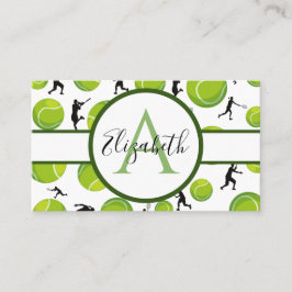 Professionell Tennis Coach Monogram Social Media Visitkort