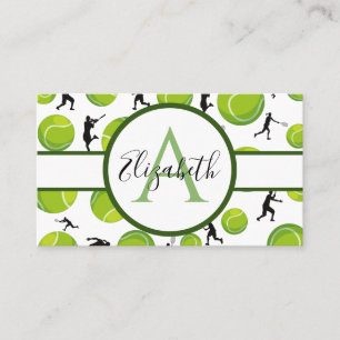 Professionell Tennis Coach Monogram Social Media Visitkort