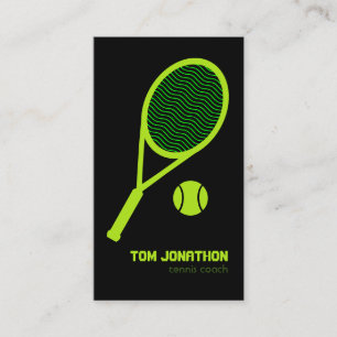 Professionell Tennis Coach Pat Boll Black Visitkort