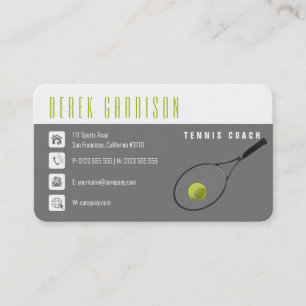 Professionell Tennis Coach Tennis Racket Visitkort
