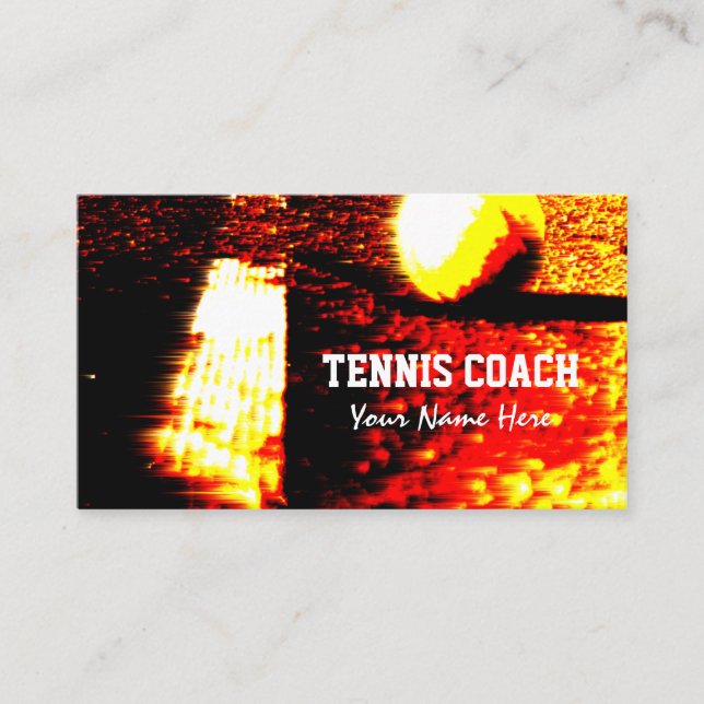 Professionell Tennis Trainer Business Card-mall Visitkort (Framsida)