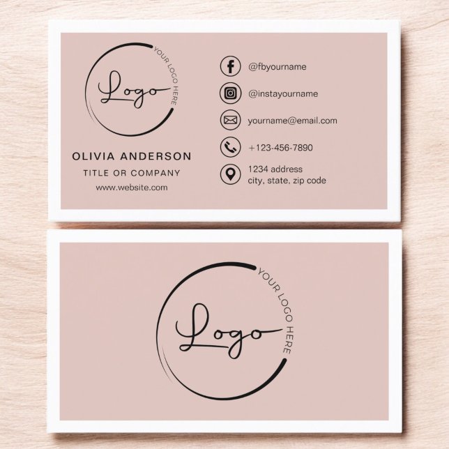 Professionell Terracotta Business Logotyp Social M Visitkort (Skapare uppladdad)