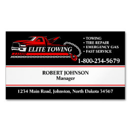 Professionell Tow Lastbil Service Magnetiska Visitkort