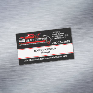 Professionell Tow Lastbil Service Magnetiska Visitkort