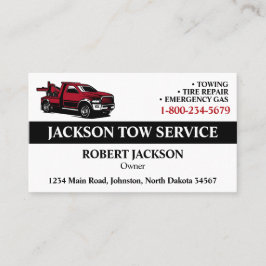 Professionell Tow Lastbil Service Visitkort