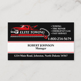 Professionell Tow Lastbil Service Visitkort