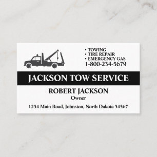 Professionell Tow Lastbil Service Visitkort