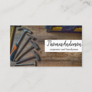 Professionell Trä Grain Rustic Carpentry Visitkort