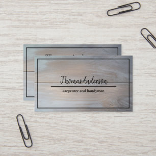 Professionell Trä Grain Rustic Carpentry Visitkort