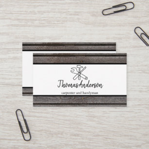 Professionell Trä Grain Rustic Carpentry Visitkort
