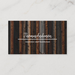 Professionell Trä Grain Rustic Carpentry Visitkort