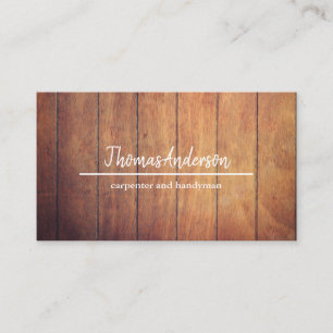 Professionell Trä Grain Rustic Carpentry Visitkort