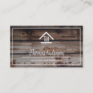 Professionell Trä Grain Rustic Carpentry Visitkort
