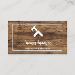 Professionell Trä Grain Rustic Carpentry Visitkort