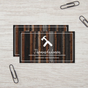 Professionell Trä Grain Rustic Carpentry Visitkort