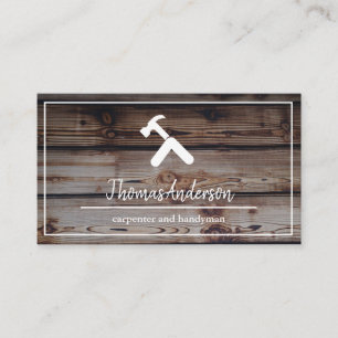 Professionell Trä Grain Rustic Carpentry Visitkort