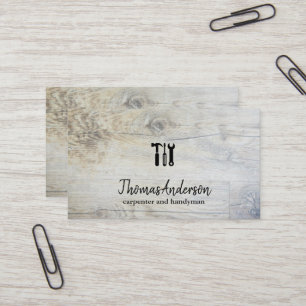 Professionell Trä Grain Rustic Carpentry Visitkort
