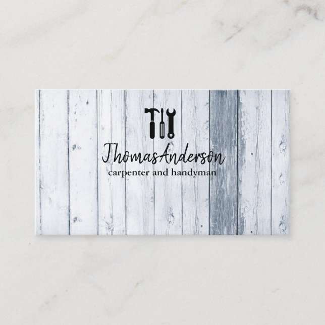 Professionell Trä Grain Rustic Carpentry Visitkort (Framsida)