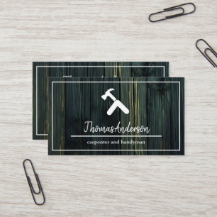 Professionell Trä Grain Rustic Carpentry Visitkort