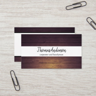 Professionell Trä Grain Rustic Carpentry Visitkort