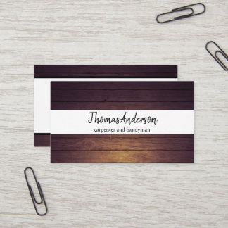 Professionell Trä Grain Rustic Carpentry Visitkort