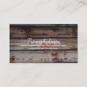Professionell Trä Grain Rustic Carpentry Visitkort