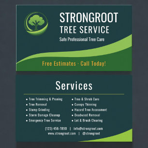 Professionell Träd beskärning Service Arborist Visitkort