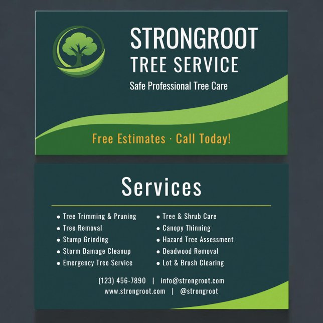 Professionell Träd beskärning Service Arborist Visitkort (Skapare uppladdad)