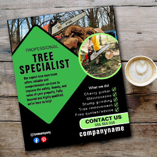 Professionell Träd & Hedge Trimming Service Cust Flygblad