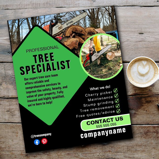 Professionell Träd & Hedge Trimming Service | Cust Flygblad (Skapare uppladdad)