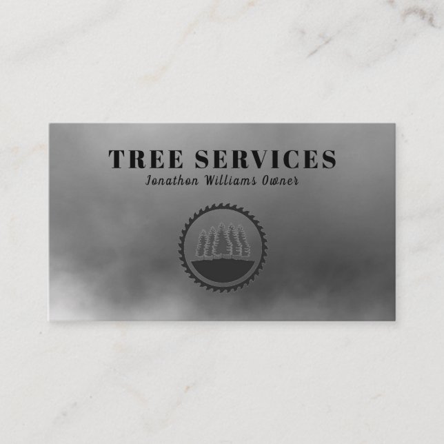 Professionell Träd Trimming Service Affärskort Visitkort (Framsida)