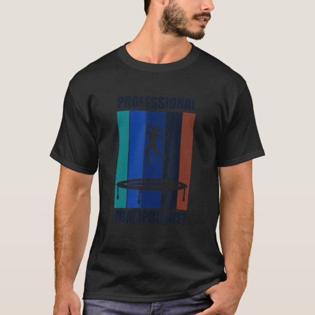 Professionell Trampoline Jumper Ironic Sstickning T Shirt (Framsida)