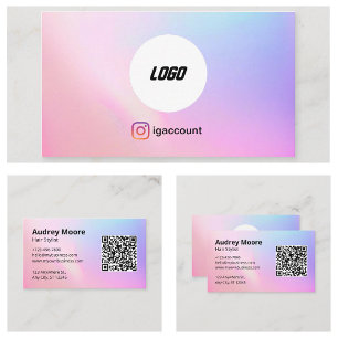 Professionell Trendig Frisör Logotyp QR-kod Visitkort