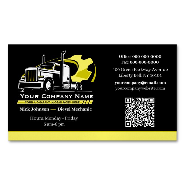 Professionell Trucking Hauling Company Repair Magnetiska Visitkort (Framsida)