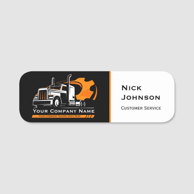 Professionell Trucking Hauling Company Repair Namnbricka (Framsida)