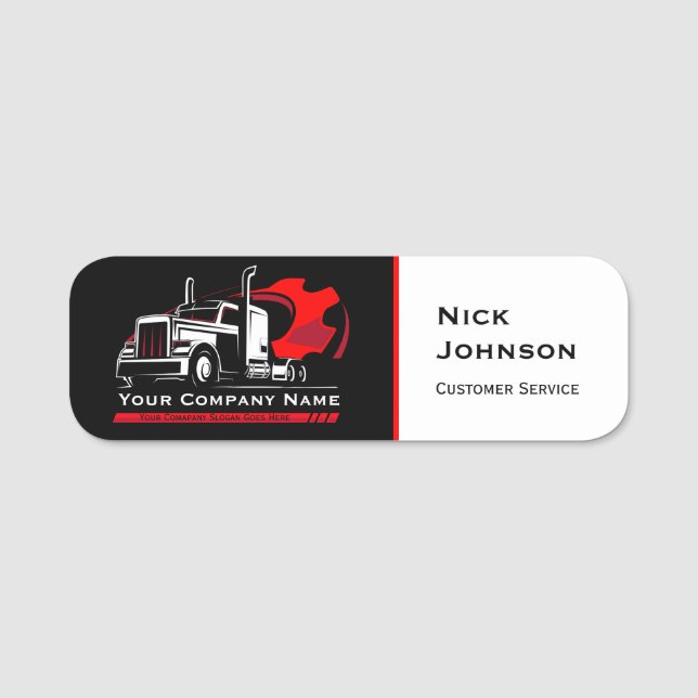 Professionell Trucking Hauling Company Repair Namnbricka (Framsida)