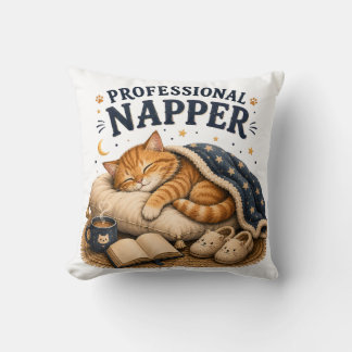 Professionell tupplur – sömnig katt mysigt design kudde