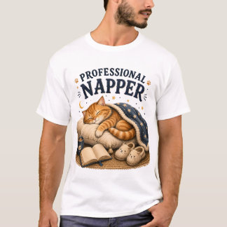 Professionell tupplur – sömnig katt mysigt design t shirt